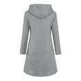 thumbnail image 5 of Blczomt Gray Womens Y2K Dresses Casual Hooded Plain Long Sleeve Shirt Dress Crew Neck Pockets Mini Dress, 5 of 5