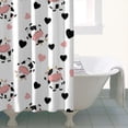 thumbnail image 4 of White Cow Heart Pattern Shower Curtain 36"x72" ,Bathroom Decorative Shower Curtains Set with 12 Hooks,Modern Waterproof Washable Shower Curtain, 4 of 6