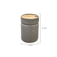 thumbnail image 2 of Creative Co-Op Small Green & Brown Speckled Stoneware Jar with Bamboo Lid, 2 of 5