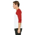 thumbnail image 3 of Bella + Canvas Unisex 3/4-Sleeve Baseball T-Shirt, 3 of 3