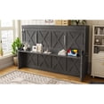 thumbnail image 5 of Full Size Murphy Bed with a desk, USB Charging Station,LED Lights,Dark Gray, 5 of 22
