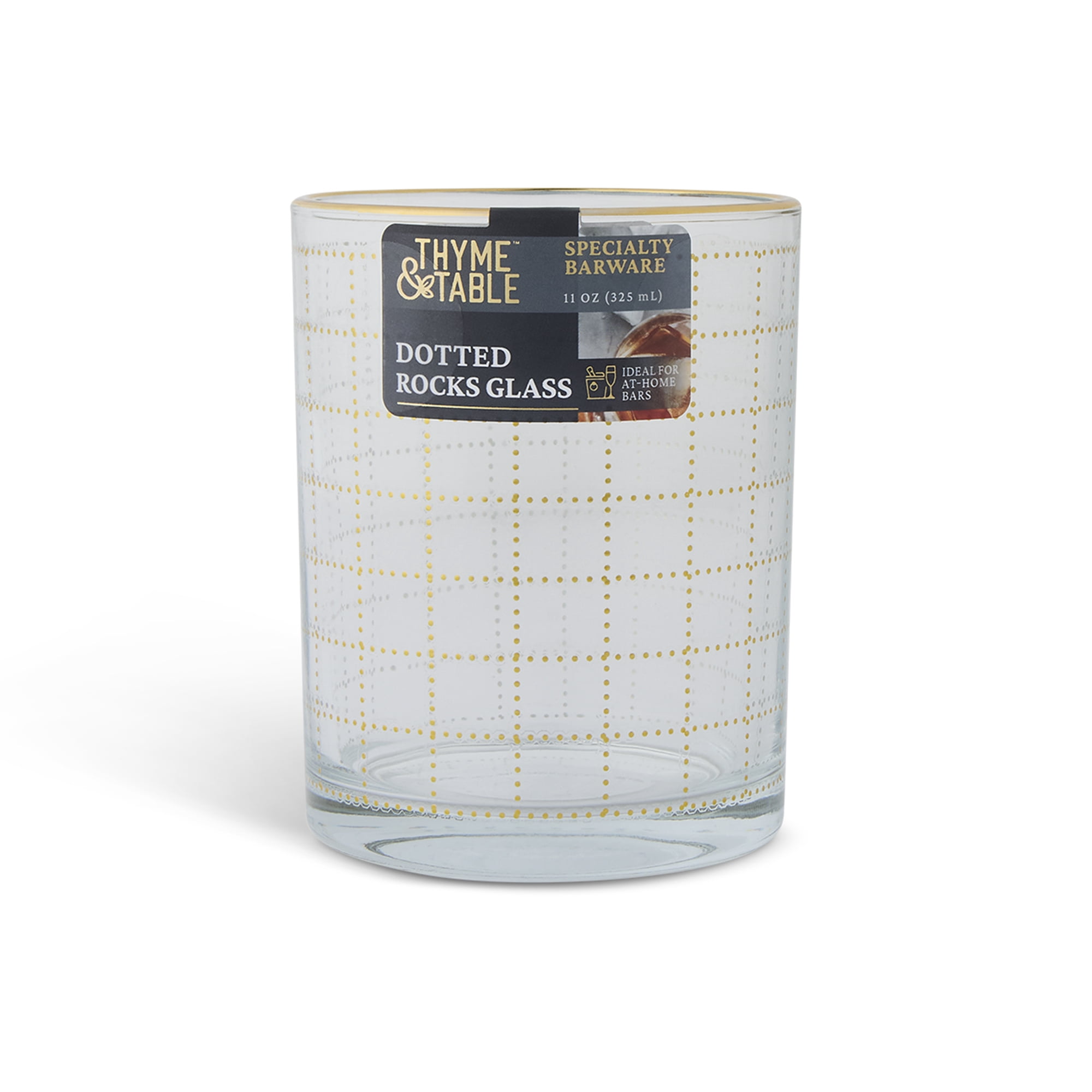 Thyme & Table 11 fl oz Square Print Whiskey Rocks Glass
