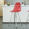 thumbnail image 2 of LeisureMod Cresco Modern Acrylic Barstool with Steel Frame and Footrest – Durable Lightweight Counter Stool for Kitchen Island, Home Bar, or Dining Area Set of 2, 2 of 8