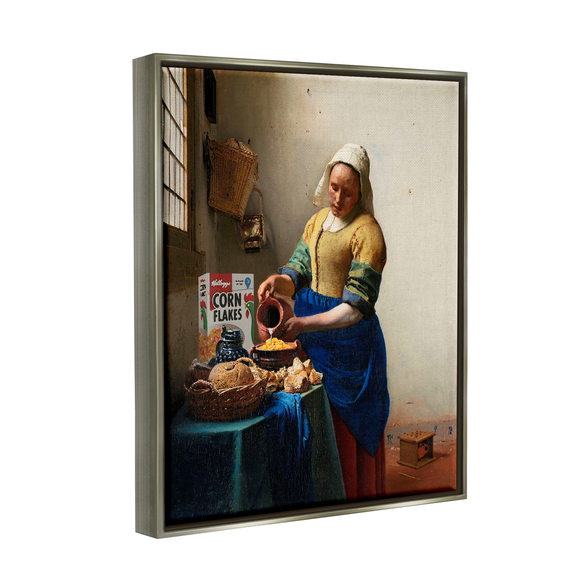 Stupell Industries Funny Classic Painting Food & Beverage Painting Gray Floater Framed Art Print Wall Art, 17 x 21