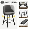 thumbnail image 6 of FIRAVOE Bar Stools Set of 3, 26" Swivel Barstools Counter Height Bar Stools with High Back, Linen Bar Chairs Counter Stools for Kitchen Island, Gray, 6 of 11