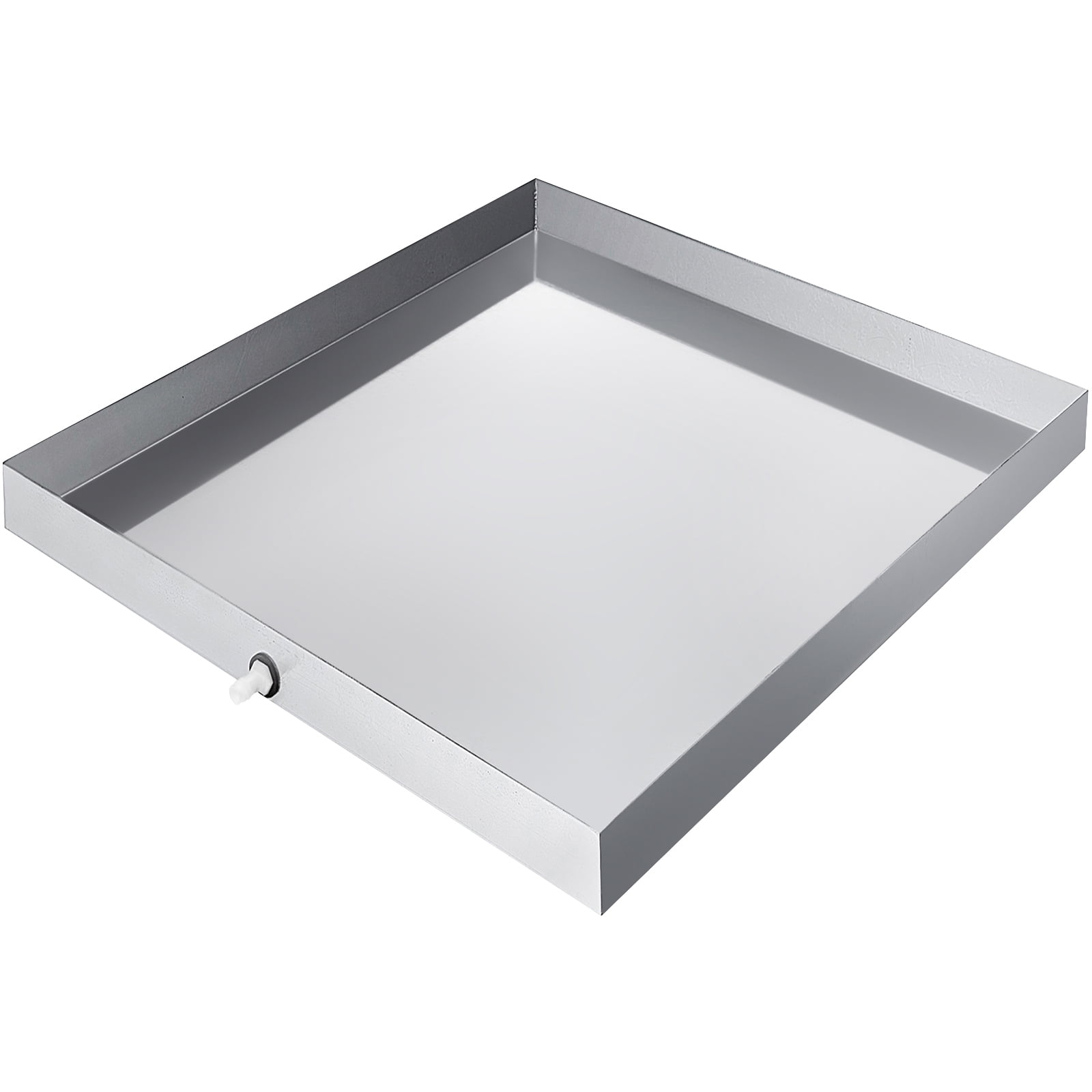 KFFKFF 32x32x2.5" Washer Pan, 18 GA Thick, 304 Stainless Steel, Durable Drip Tray with Drain Hole & Hose Adapter