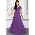 thumbnail image 3 of KOH KOH Long V-Neck Flowy Cap Short Sleeve V-Neck Bridesmaid Wedding Guest Party Formal Summer Sundress Tall Gown Maxi Dress Dresses For Women Lavender Purple X-Small US 2-4 NT074, 3 of 7