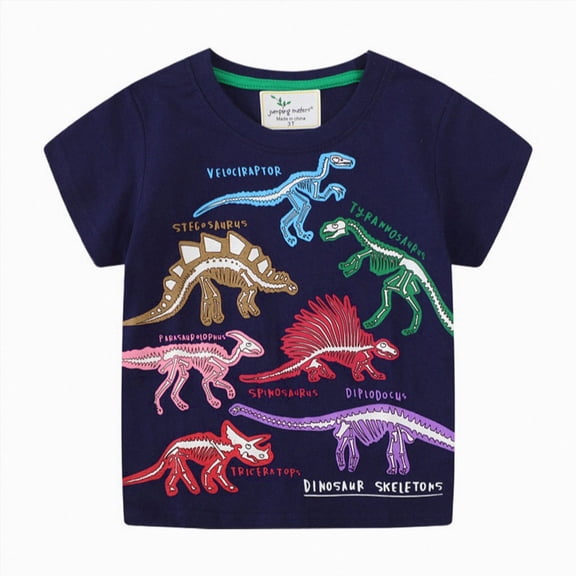 Splozh Toddler Boy Clothes 2T 3T 4T 5T 6T 7T Summer Cotton Crewneck Graphic Tees Short Sleeve Outfits Toddler Boy Clothes,Dark Blue,7 Years