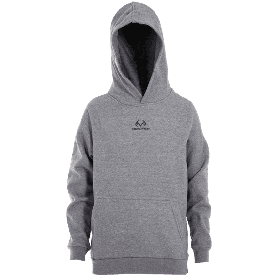 Realtree Youth Logo Hoodie, Heather Gray, Size Large