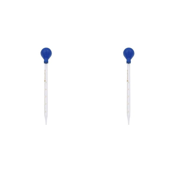 Scienceny Precisión portátil de la pipeta 5ml de la escala de los aceites esenciales del cuentagotas de cristal grueso 1 PC 2piezas
