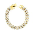 thumbnail image 6 of Nuragold 10k Real Yellow Gold Royal Monaco 13mm Miami Cuban Diamond Cut Pave Link Bracelet (8"-9") Two Tone Italian Jewelry for Men, 6 of 8