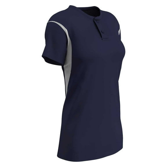 Champro BS28 Girls/Ladies Legacy 2-Button Softball Jersey - Navy White