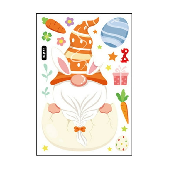 Clearance Items New Easter Stickers, Cute Cartoon Easter Egg Static Clings, Perfect for Party Decorations, Easter Egg Window and Wall Decor, Spring Holiday Easter Accents