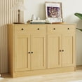 thumbnail image 6 of 49" Oak Buffet Cabinet with Doors & Drawers, Modern Kitchen Storage Sideboard, Coffee Bar Console for Dining Room, Living Room, Entryway, 6 of 13