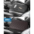 thumbnail image 6 of KBH Center Console Cover for 2019-2026 Dodge Ram 1500/2500/3500, Middle Console Armrest Cover for Ram 1500 Accessories, Anti-Scratch Leather Cushion Pad, Black-Red Stitch, 6 of 7