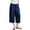 #03 Navy 【Mix & Match: Stock Up on Your Favorite Colors】, variant on Women's Cotton Blend Culottes Elastic Waist Wide Leg Summer Pants, Loose Casual Trousers with Functional Pockets, Solid Color Pull-On Style for Daily Wear & | TruBelle,Beige L