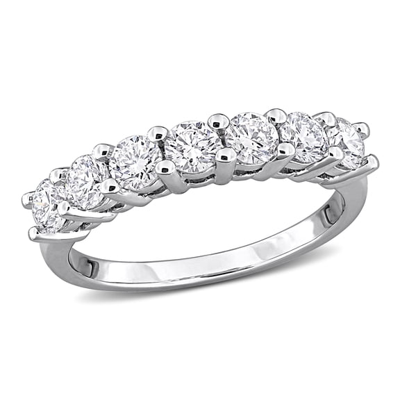 Created Forever Women's 1 CT TW Lab-Grown Diamond Sterling Silver Semi-Eternity Anniversary Ring