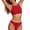 Womens Swimsuits Red, variant on Womens High Waisted Bikini Sets Sporty Two Piece Swimsuits Color Block Cheeky High Cut Bathing Suits