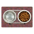 thumbnail image 1 of Ethnic Pet Mat for Food and Water, Leaves with Details South Oriental Inspired Paisley Retro Artwork, Non-Slip Rubber Mat for Dogs and Cats, 18" X 12", by Ambesonne, 1 of 2