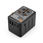 TESSAN Universal Travel Adapter, 35W International Plug Adaptor with 5 USB (3 USB C) Charging Ports, Worldwide Power Outlet with Multiple Plug Options