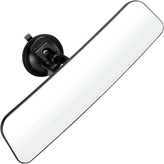 MELIVO 12'' Car Rear View Mirror with Suction Cup, Convex Wide Angle HD Auto Inside Rearview Mirror, Anti Glare Reduce Blind Spots, 360 Degrees Adjustable, Universal for Marine, Boat, Truck, SUV, Van