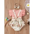 thumbnail image 3 of 3Pcs Newborn Baby Girl Summer Clothes Floral Romper Jumpsuit Shorts 3M 6M 12M 18M Outfits Set, 3 of 7