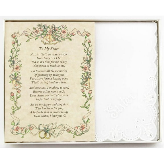 From the Bride to her Sister Wedding Handkerchief