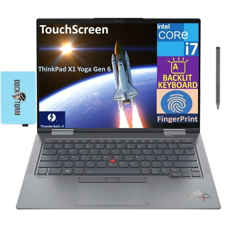 Lenovo ThinkPad X1 Yoga Gen 6 14" FHD+ IPS, Touchscreen, 500 Nits, 2-in-1 Laptop (Intel i7-1165G7, 16GB RAM, 1TB PCIe SSD, Backlit KYB, Fingerprint, 2 Thunderbolt 4, Active Pen, Win11P) w/DKZ Hub