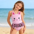 thumbnail image 2 of MEZZALL Summer Girls Leopard Print Swimming Cute Beach Swimsuit For Girls Children Swimsuit Pool With Cartoon / Flower Print Beachwear, 2 of 9