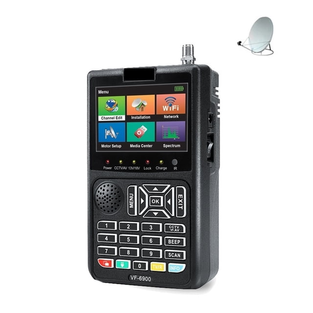 Détecteur de Signal Numérique Satlink Écran LCD Récepteur DVB pour Compteur de Signal Satellite QPSK Mise en Service d'Antenne au Sol, Portable et Transportable
