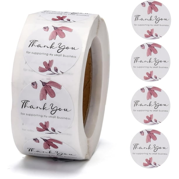 Rollo de 500 pegatinas de 1 pulgada con la frase "Gracias por apoyar a mi pequeña empresa", etiquetas adhesivas de colores variados de 25 mm.