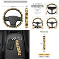 thumbnail image 3 of KUIFORTI Sunflower 15 PCS Car Seat Cover Set Car Seat Cover Steering Wheel Cover Seat belt Cover Pad Car Cup Coasters Car Garbage Bag Air Vent Storage Bag Rear View Mirror Cover Keychain, 3 of 6