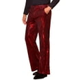 thumbnail image 5 of INSPIRE CHIC Sequins Pants for Men's Metallic Wide Leg Glitter Bell Bottom Flared Pants 30 Red, 5 of 6