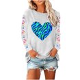 thumbnail image 3 of VKOYWKM Women's Valentine Shirts Heart Print Tees Long Sleeve Casual Spring Tops Crew Neck Loose Fit Valentine T-Shirts, 3 of 5