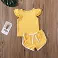 thumbnail image 2 of Futezty Girls Summer Outfits, 4th of July Baby Girl Outfits 3pcs Toddler Baby Girl Pants Set Letter Short Sleeve T-Shirt Tops + Flare Trousers + Headband 6M 12M 18M 24M 3T 4T Kids Casual Clothes, 2 of 3