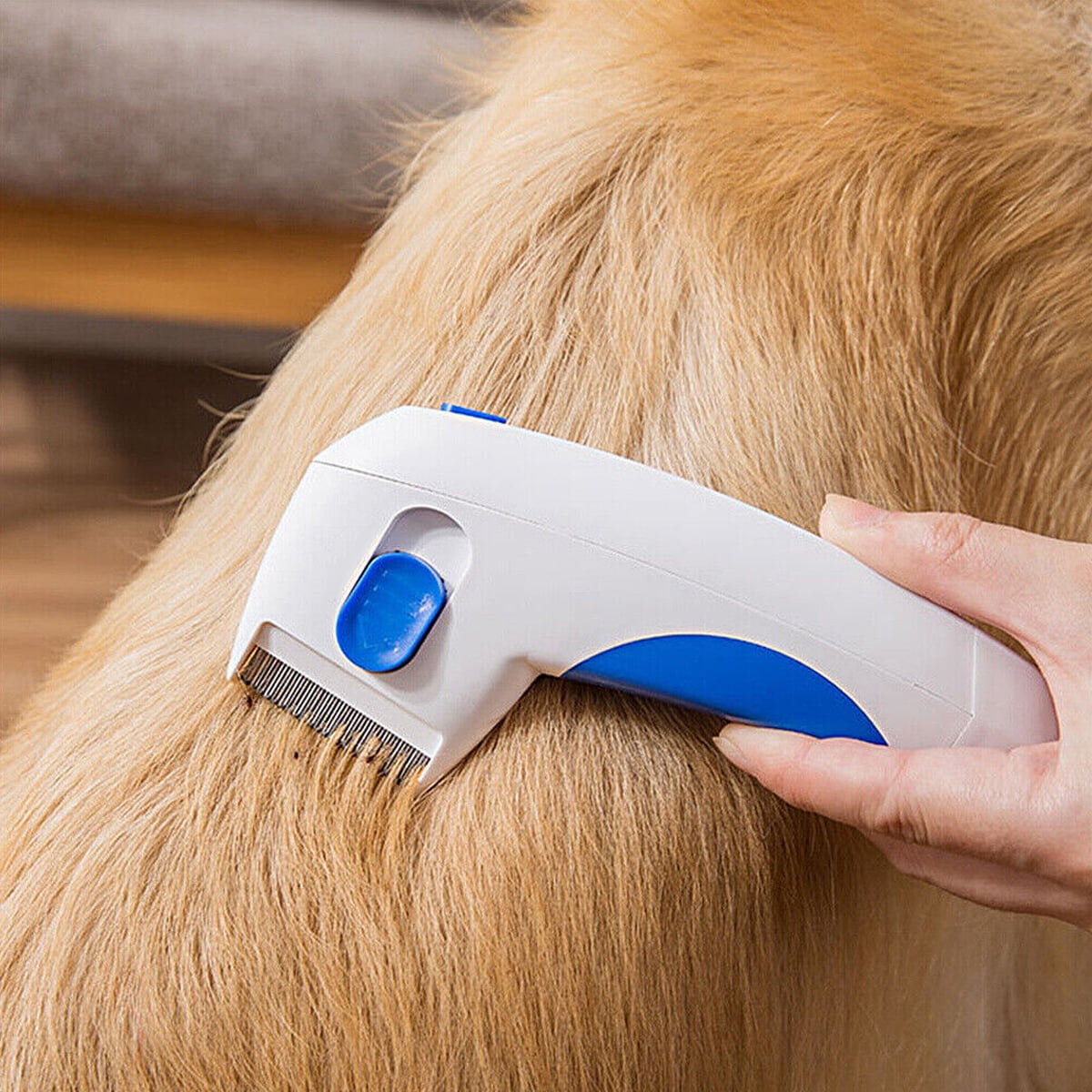 Tradinno Electric Flea Zapper Lice Remover Hair Comb Brush Pet Cat Dog Safe Cleaning Tool White Walmart