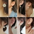 thumbnail image 4 of EOEMY Fashion 925 Silver Daisy Flower Stud Earrings Drop Dangle Women Lovely Jewelry-Style 1, 4 of 9