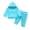 Light Blue, variant on CYRBOKO Girls Boys Outfit Sets with Pocket, Elastic Waist Two-piece Long Sleeve Hooded Cotton Sweatsuits Purple Size 10-12 T