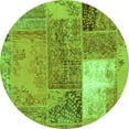 thumbnail image 1 of Ahgly Company Indoor Round Patchwork Green Transitional Area Rugs, 3' Round, 1 of 1