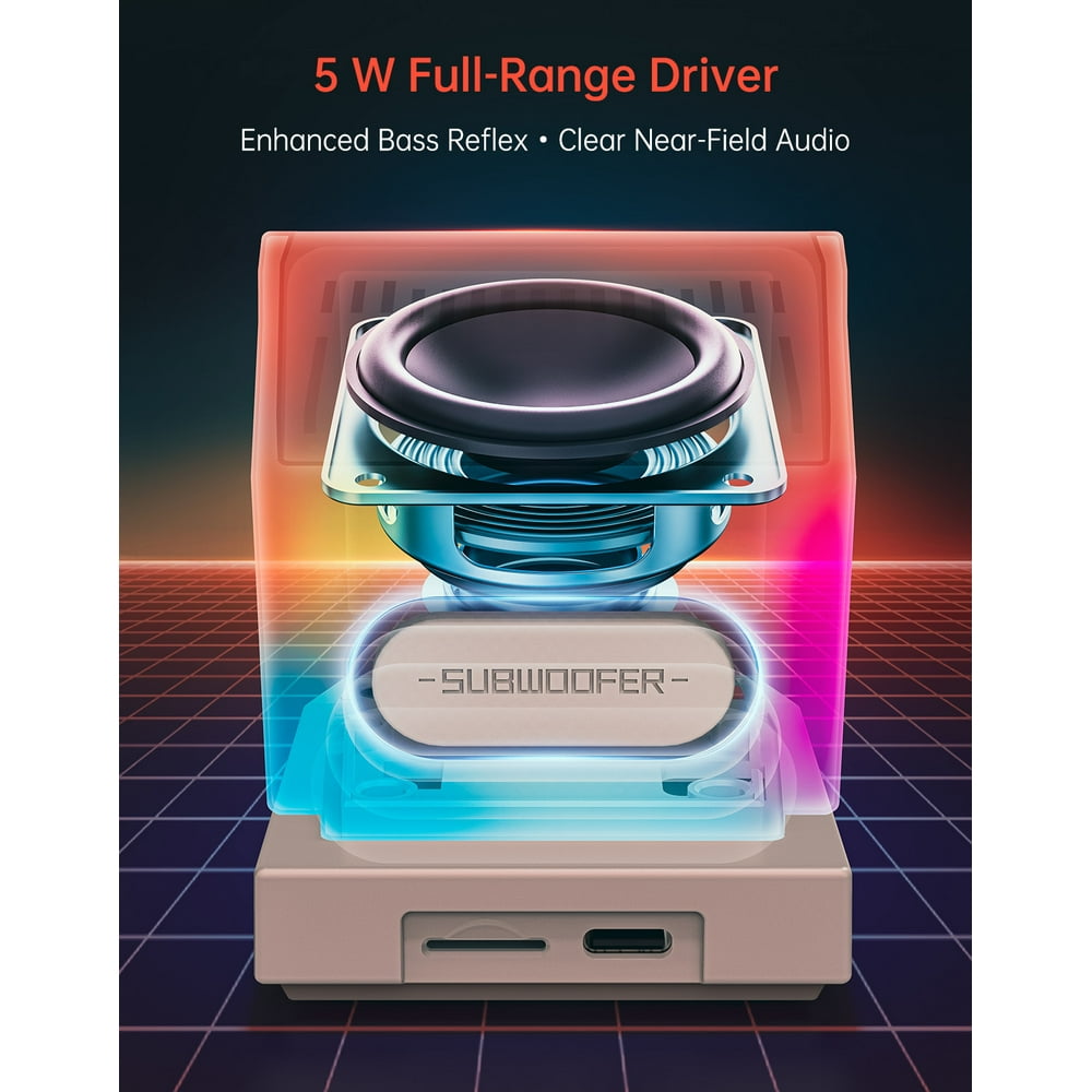 5 watt full range speaker driver in retro pixel computer speaker