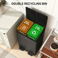 thumbnail image 4 of HOMCOM Dual Trash Can, 2 x 28 Liter Garbage Can with Soft Close Lid, Black, 4 of 10