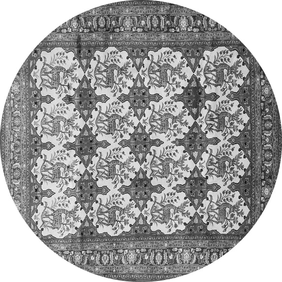 Ahgly Company Indoor Round Persian Gray Traditional Area Rugs, 7' Round