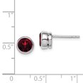 thumbnail image 2 of 925 Sterling Silver Garnet Circle Stud Earrings Gemstone, 2 of 6
