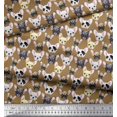 thumbnail image 3 of Soimoi Poly Georgette Fabric Puppy Face Dog Printed Fabric 1 Yard 42 Inch Wide, 3 of 3