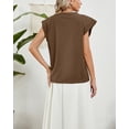 thumbnail image 2 of Women Summer Cap Sleeve Tank Top Crew Neck Loose Fit Casual Tee Tops Pullover Vest For Dating, 2 of 6