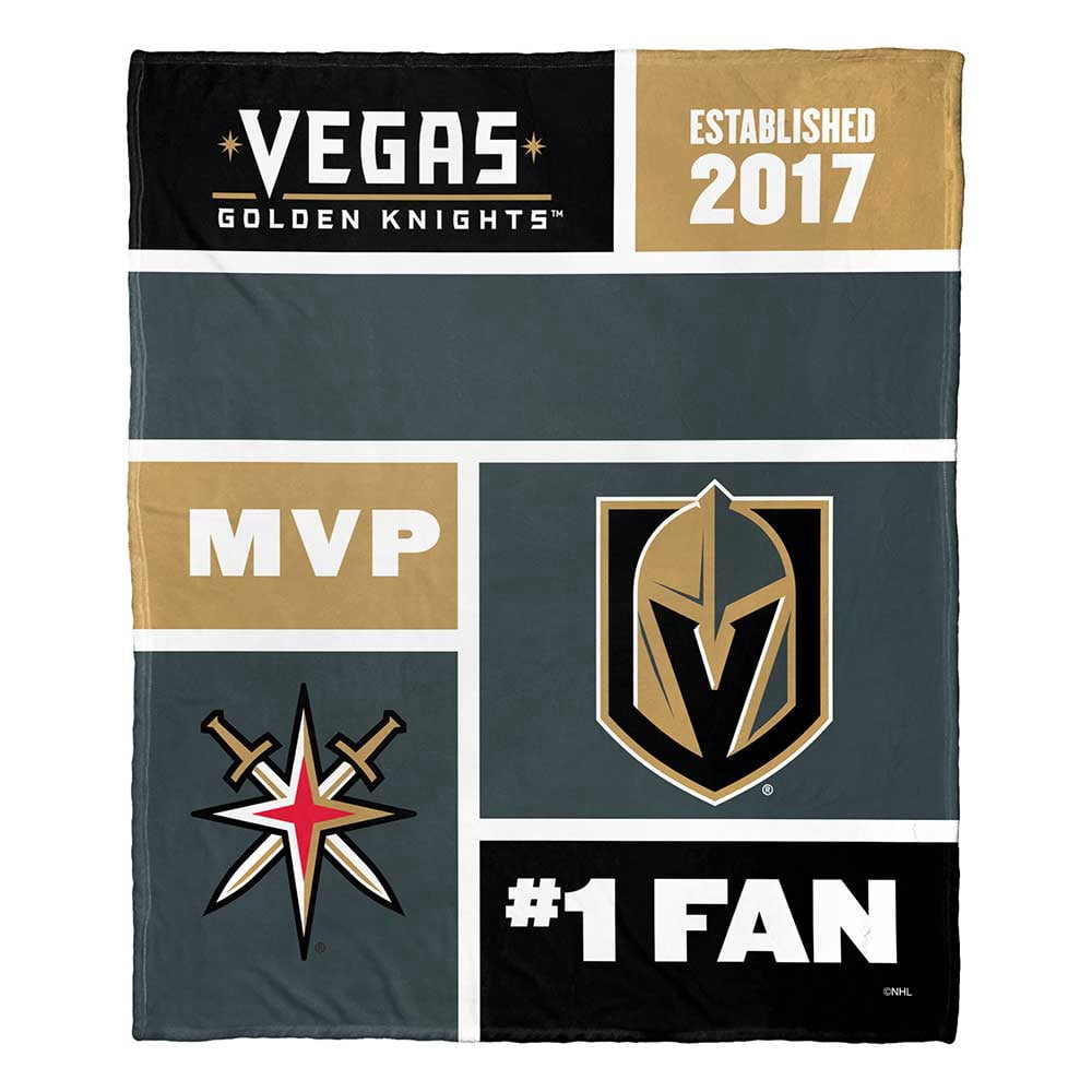 Vegas Golden Knights NHL Colorblock Personalized Silk Touch Throw Blanket, 50" X 60"