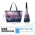 thumbnail image 6 of Ratiio lighthouse Waves Torrential Rain Print Large Capacity Beach Travel Bag, Polyester Waterproof Tote Bag with Zipper for Vacation and Daily Use, 6 of 6