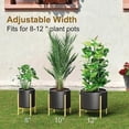 thumbnail image 3 of Metal Plant Stand for Indoor Plants, Adjustable for 8, 9, 10, 11, 12 Inch Planters, Mid-Century Stable Stylish Corner Plant Stand for Outdoor, Gold, 1 Pack, Pot Not Included, 3 of 6