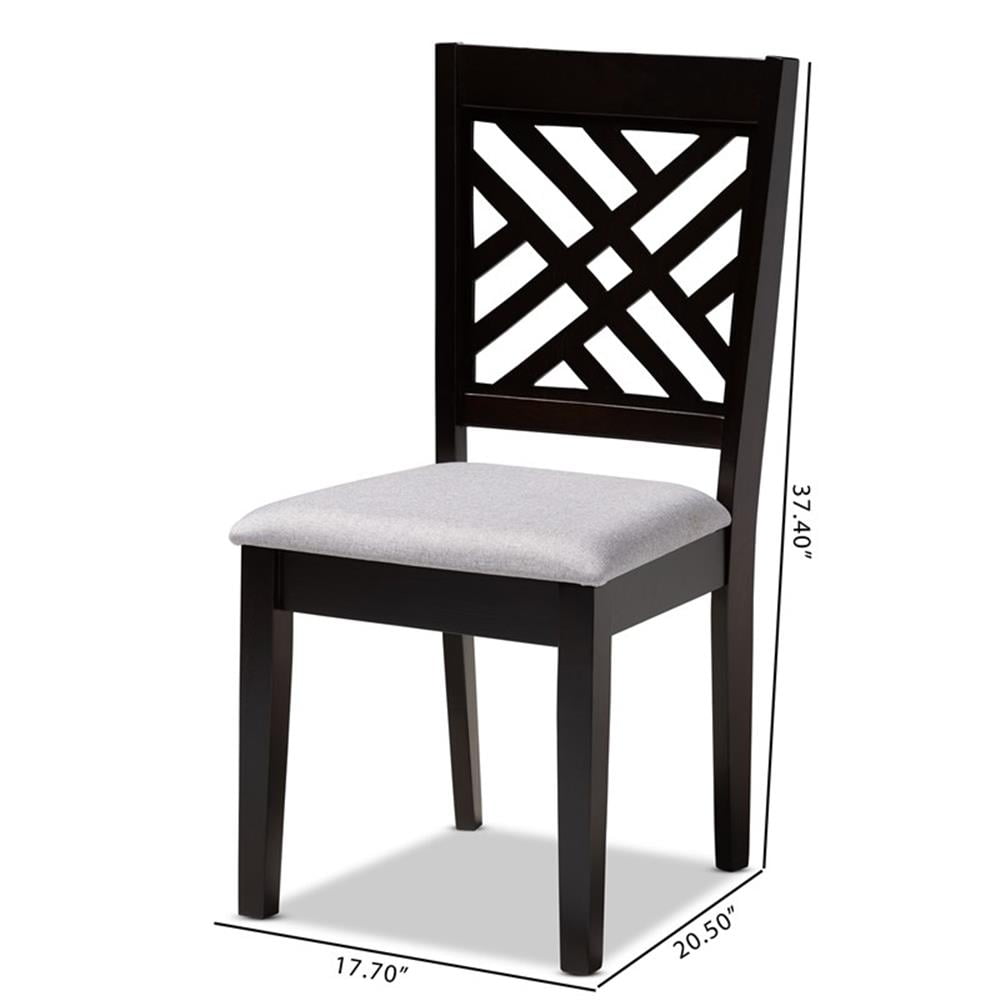 Baxton Studio Caron Fabric and Wood Dining Chairs in Gray and Brown (Set of 4)