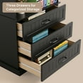 thumbnail image 5 of 69.7" Tall Bookshelf, Lofka Bookcase with 3 Large Drawers, 3 Tier Storage bookshelf for Home Office, Living Room, Black, 5 of 9